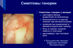 Симптомы гонореи